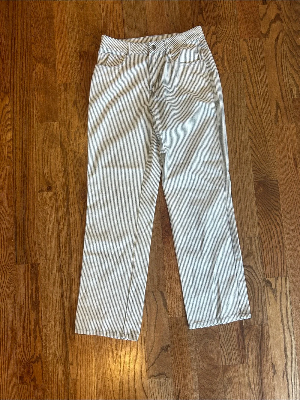 Zara White with Light Gray Pinstripe Men's Chinos